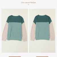 Dokotoo Womens Fashion 2025 Color Block Long Sleeve Crewneck Knitted Casual Loose Pullover Shirts Tops - Image 8