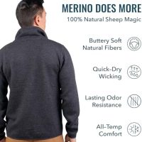 Woolly Clothing Co Men's 100% Merino Fleece - Soft, Functional, Comfortable - Weather-Resistant Panels - Image 3