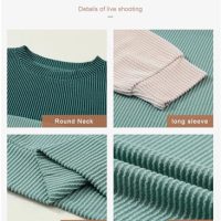 Dokotoo Womens Fashion 2025 Color Block Long Sleeve Crewneck Knitted Casual Loose Pullover Shirts Tops - Image 7