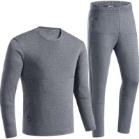 Men's Cotton Thermal Underwear Men's Thermal Underwear Set Lined Long Fleece Lined Base Layer Set for Cold Weather - Image 2