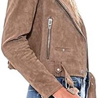 [BLANKNYC] womens Luxury Clothing Cropped Suede Leather Motorcycle Jackets, Comfortable & Stylish Coats - Image 4