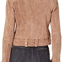 [BLANKNYC] womens Luxury Clothing Cropped Suede Leather Motorcycle Jackets, Comfortable & Stylish Coats - Image 3