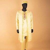 African Clothes for Men Embroidery Jacket Shirts Pants Hats 4 Piece Set Dashiki Outfits for Wedding Evening - Image 4