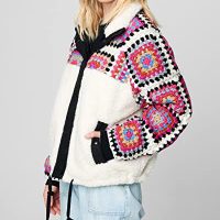 [BLANKNYC] Womens Luxury Clothing Crochet Sherpa Jacket, Comfortable & Stylish Coat - Image 3