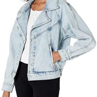 [BLANKNYC] womens Luxury Clothing Denim Trucker Jacket With Removable Hood - Image 4