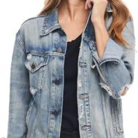 Able Clothing Merly Distressed Long Sleeves Denim Jacket for Women, Non Stretch,Button Down Easy Fit Jacket,Size Range XXS-3X - Image 2