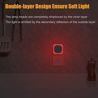 2 Pack Plug in Dimmable Red Night Light, Auto Dusk to Dawn Sensor, LED Night Light, Soft Glow, Diffused Light, Square Nightlight for Kids, Bathroom, Hallway, Bedroom, Kitchen, as Gifts - Image 5