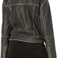 [BLANKNYC] womens Luxury Clothing Vegan Leather Moto Jacket With Belt, Comfortable & Stylish Coat - Image 3