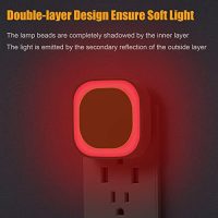 2 Pack Plug in Dimmable Red Night Light, Auto Dusk to Dawn Sensor, LED Night Light, Soft Glow, Diffused Light, Square Nightlight for Kids, Bathroom, Hallway, Bedroom, Kitchen, as Gifts - Image 7