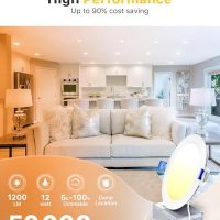 Ensenior 12 Pack 6 Inch LED Recessed Ceiling Light, Dimmable, 2700K-5000K 5CCT, 1050LM 12W 120V, High Brightness Canless Wafer Downlight - ETL&FCC&IC - Image 8