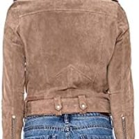 [BLANKNYC] womens Luxury Clothing Cropped Suede Leather Motorcycle Jackets, Comfortable & Stylish Coats - Image 3