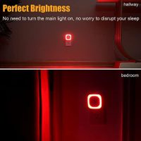 2 Pack Plug in Dimmable Red Night Light, Auto Dusk to Dawn Sensor, LED Night Light, Soft Glow, Diffused Light, Square Nightlight for Kids, Bathroom, Hallway, Bedroom, Kitchen, as Gifts - Image 4