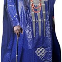 HD Traditional African Clothing for Men Nigerian Man's Agbada Embroidery Bazin Boubou Outfit - Image 2