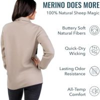 Women's 100% Merino Fleece Jacket By Woolly | RWS Certified | Soft, Weather-Ready Warmth, Seattle Designed - Image 3