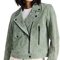 [BLANKNYC] Womens Luxury Clothing Real Suede Moto Jacket With Black Zipper Details, Comfortable & Stylish Coat - Image 2