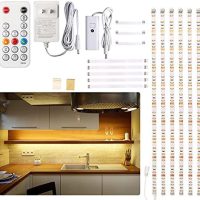 WOBANE Under Cabinet LED Lighting kit, 6 PCS LED Strip Lights with Remote Control Dimmer and Adapter, Dimmable for Kitchen Cabinet,Counter,Shelf,TV Back,Showcase 2700K Warm White,Bright 1500lm,Timing - Image 2