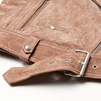 [BLANKNYC] womens Luxury Clothing Cropped Suede Leather Motorcycle Jackets, Comfortable & Stylish Coats - Image 9