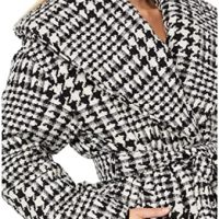 [BLANKNYC] Womens Luxury Clothing Houndstooth Puffer Wrap Coat, Comfortable & Stylish Jacket - Image 4