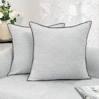 MEETSKY Couch Cover + Throw Pillow Covers Set of 2 Packs Light Grey - Image 7