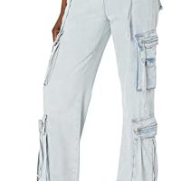 [BLANKNYC] Womens Luxury Clothing Oversized Cargo Pocket Rib Cage Tencel Denim Cargo Pant, Comfortable & Stylish - Image 2