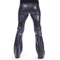 / Funstigators Festival Clothing: Men's Holographic Flared Disco Legging Pants - Made in USA - Image 4