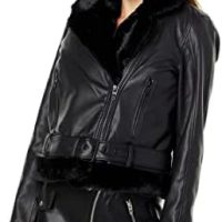 [BLANKNYC] Womens Luxury Clothing Vegan Leather Moto Jacket With Fur Trim, Comfortable & Stylish Coat - Image 2