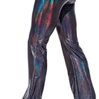 Funstigators Festival Clothing: Men's Flared Holographic Pants - USA Made - Image 2