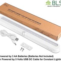 BLS T01L LED Closet Light, Super Bright 20 LED Under Cabinet Lighting Battery Powered/DC Input Wireless Motion Sensing Light, Auto On Off Switch, Motion Sensor & Light Sensor, Light Beam Adjustable - Image 8