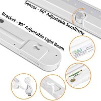 BLS T01L LED Closet Light, Super Bright 20 LED Under Cabinet Lighting Battery Powered/DC Input Wireless Motion Sensing Light, Auto On Off Switch, Motion Sensor & Light Sensor, Light Beam Adjustable - Image 9