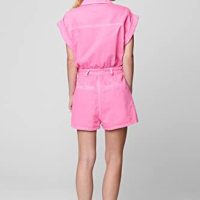 [BLANKNYC] womens Luxury Clothing Short Sleeve Collared Romper With Pockets, Comfortable & Stylish - Image 5