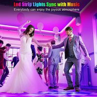 Keepsmile 50ft Led Lights for Bedroom, Bluetooth Smart APP Control RGB Color Changing Led Strip Lights with Remote Control and Power Adapter Led Lights for Room Kitchen Party Home Decoration - Image 3